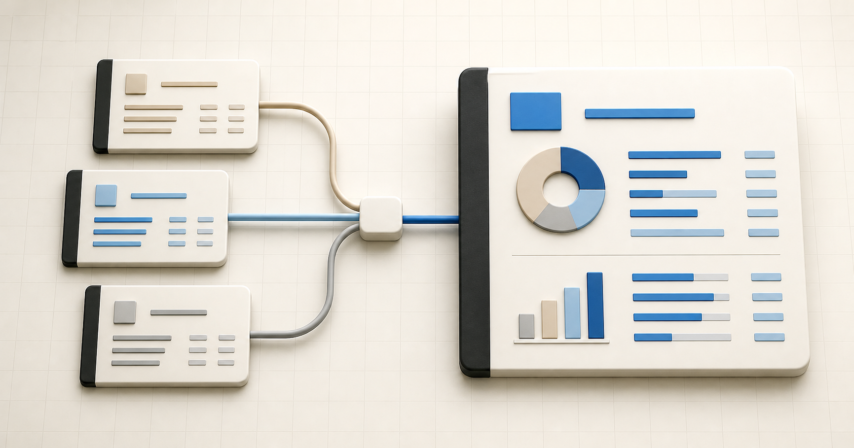 Multiple QuickBooks company ledgers flowing into one consolidated financial report
